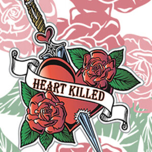 1019 Toalla Tattoo Heart Killed White
