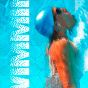 1340 Swimming Blue Butterfly