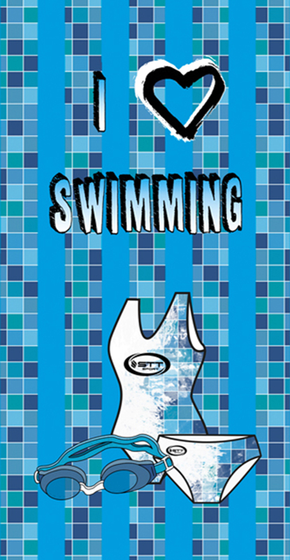 1342 I Love Swimming Blue