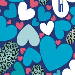 638 Toalla Corazones azul